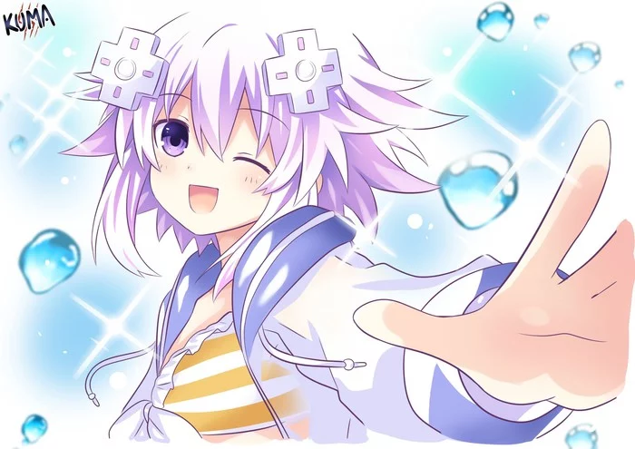 Nep - Hyperdimension Neptunia, Neptune, Anime Art, Игры, Аниме