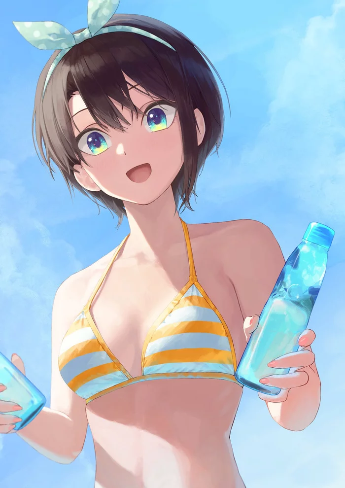 Oozora subaru - NSFW, Anime, Anime art, Virtual youtuber, Hololive, Art, Girls, Swimsuit