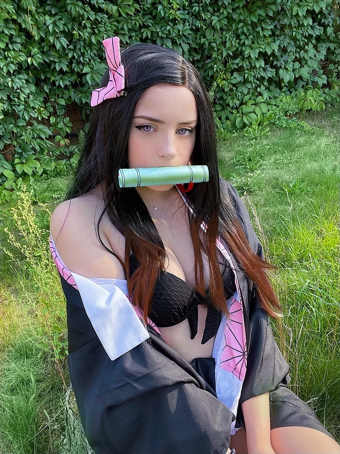 Cosplay Nezuko (Demon Cleaving Blade) - My, Cosplay, Anime, Girls, Longpost, Kimetsu no yaiba, Nezuko Kamado