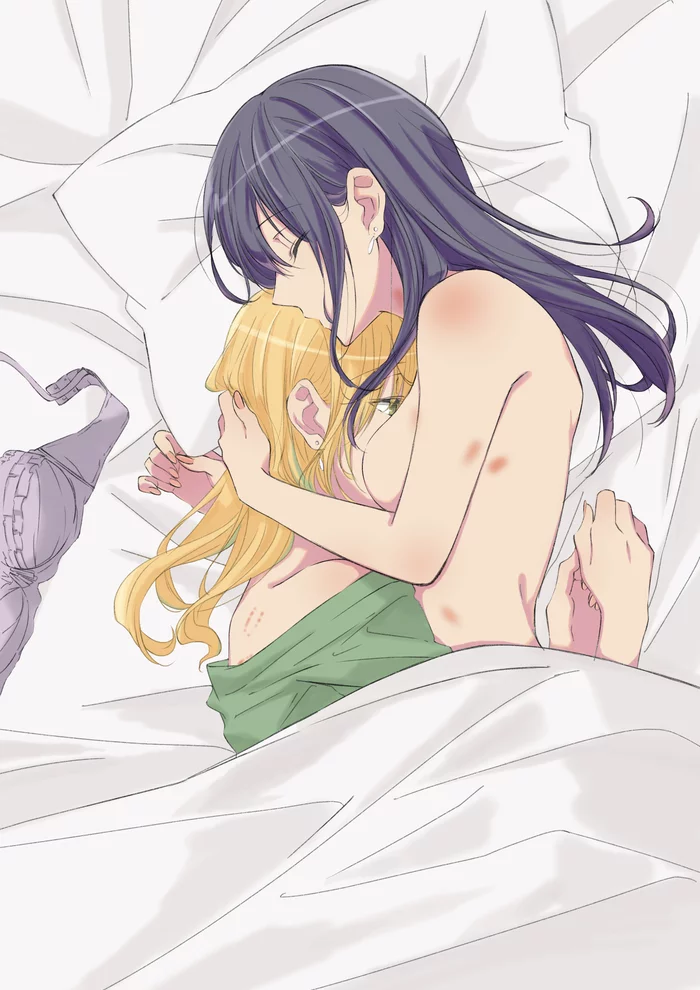 Сон после... - NSFW, Аниме, Anime Art, Aihara Yuzu, Aihara Mei, Yuri, Нагота, Citrus (аниме)