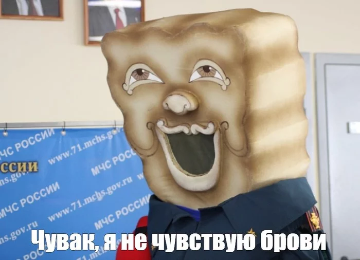 Where are my eyebrows dude? - My, Memes, Stubbornness, Ministry of Emergency Situations, Gingerbread man