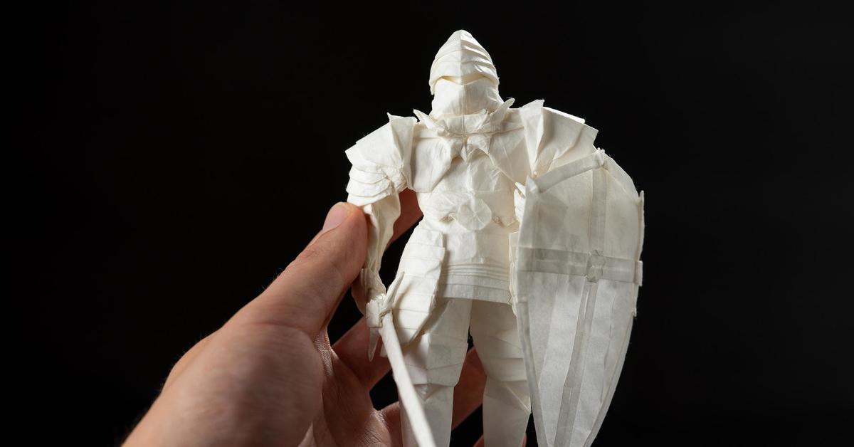 From one sheet of paper - Origami, Knight, Creation