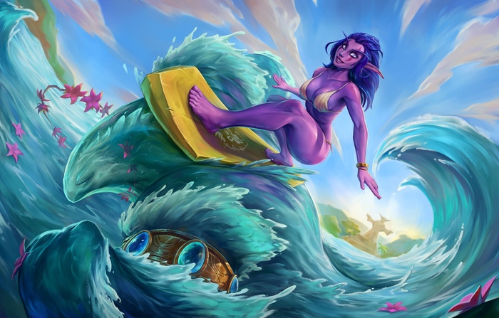  "Elementary surfing"   Doraig Art World of Warcraft, Warcraft, Blizzard, Game Art, , 