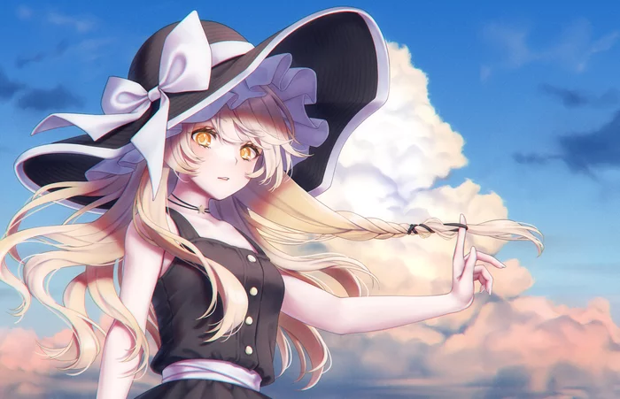 Kirisame Marisa - Аниме, Anime Art, Touhou, Kirisame Marisa, Torinari