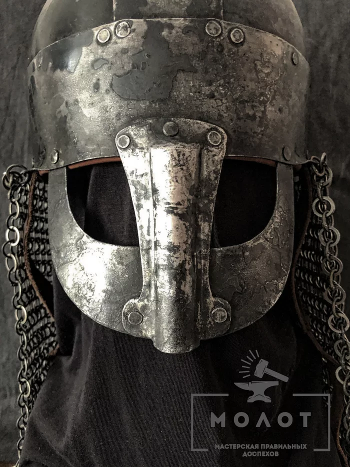 Viking helmet from Yarm - My, Helmet, Reconstruction, Hammer, Викинги, Longpost