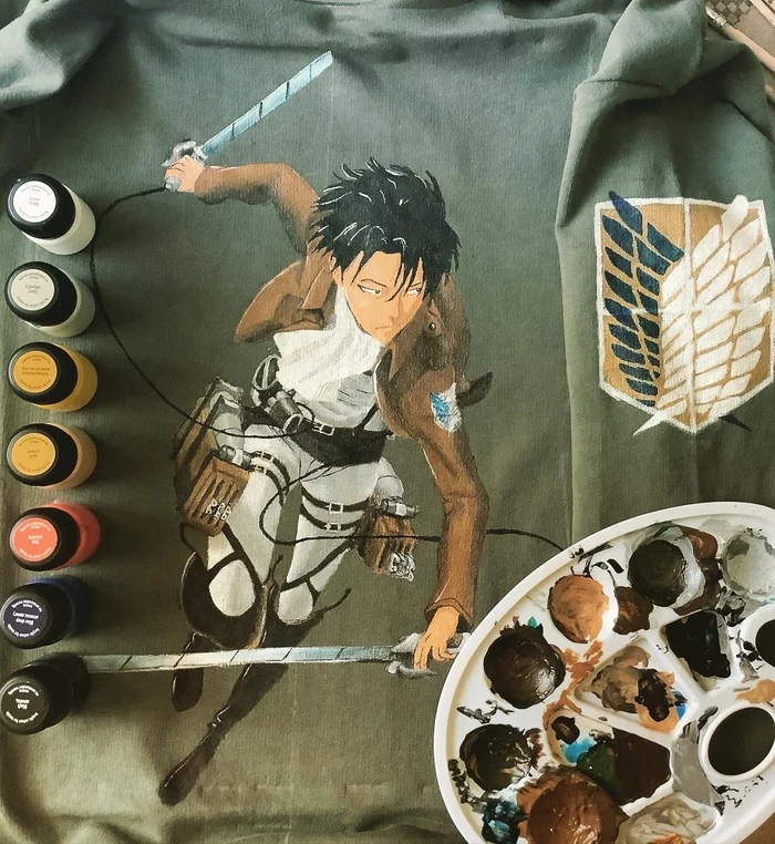 How I learned to draw on clothes - My, Handmade, Painting, Anime, Cloth, Longpost, Needlework with process