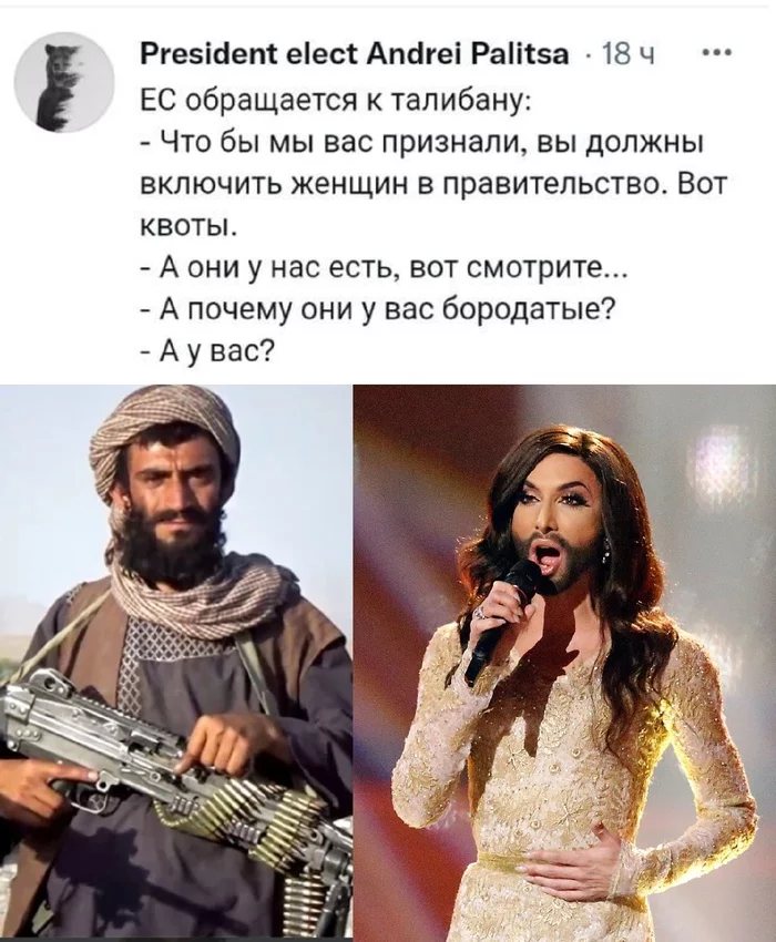 Equality - Afghanistan, Taliban, European Union, Women, Beard, Government, Conchita Wurst