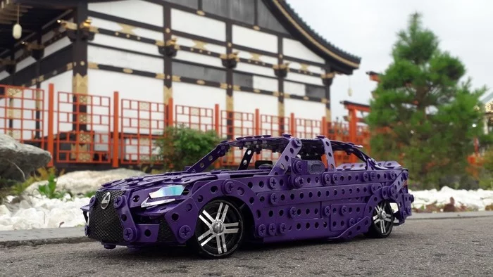 Lexus IS 350 F Sport made of metal constructor, wire, rubber, leather and cardboard - My, Lexus, Constructor, Auto, Modeling, Scale model, Japan, Longpost