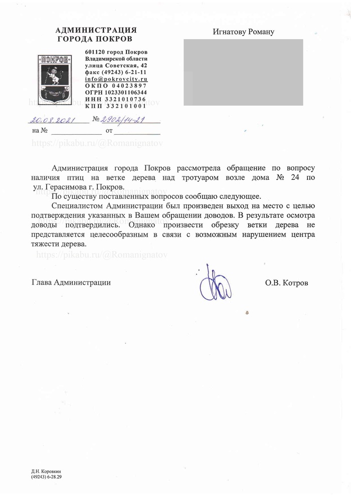 Сидят на ветке, а ветка - над тротуаром