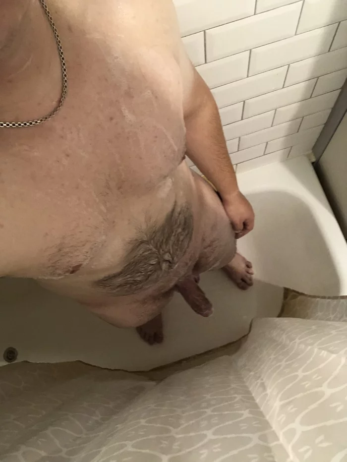 Boy with foam - NSFW, My, Homemade, Copyright, Shower, Bathroom, Foam, Penis, Men, Playgirl, Author's male erotica