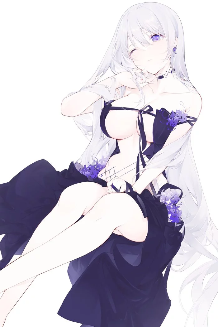 Violet) - NSFW, Anime, Anime art, Anime original, Girls, Original character, Hand-drawn erotica, Breast, Miyuki