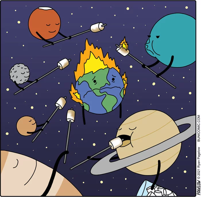 earth on fire - Buni, Pagelow, Land, , Planet, Global cataclysms, Comics