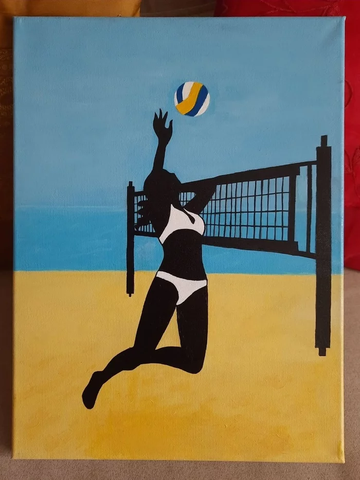 Volleyball player - My, Poster, Drawing, Volleyball, Beach volleyball