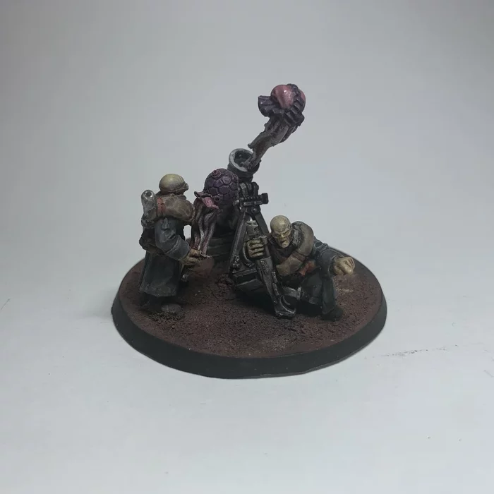 Genestealer cult: heavy weapons team (kitbash) - Моё, Warhammer 40k, Wh miniatures, Kitbash, Длиннопост