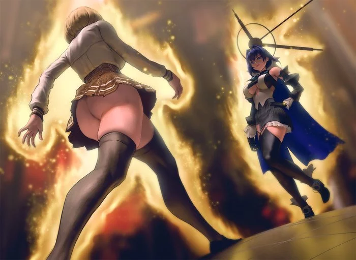 Let the battle begin! - NSFW, Hololive, Virtual youtuber, Watson amelia, Anime, Anime art, Booty, JoJo Reference