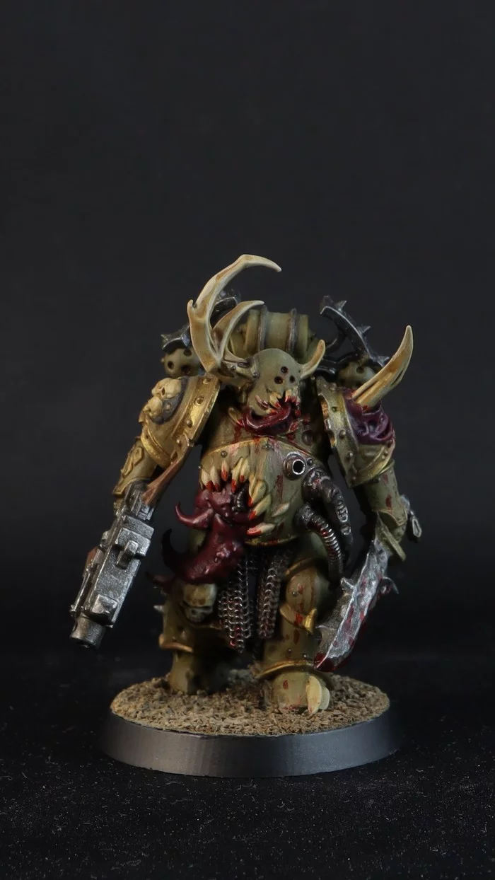 Фигурка Plague marines, Warhammer 40000 - Моё, Фигурки, Роспись, Модели, Моделизм, Стендовый моделизм, Wh miniatures, Warhammer 40k, Warhammer, Длиннопост