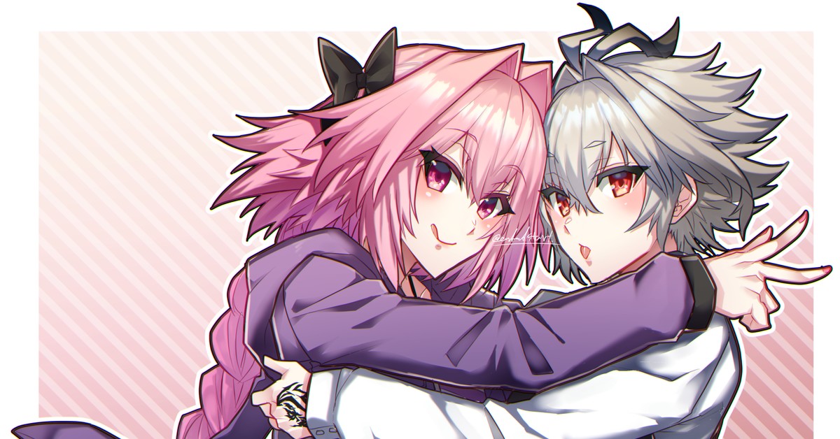 Sweet couple but also a trio - Its a trap!, Trap Art, Anime art, Fate grand order, Astolfo, , Femboy, Longpost