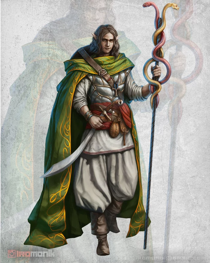 Elf Healer - My, Iromonik, Characters (edit), Art, Photoshop, Digital drawing, 2D drawing, Magic, Elves