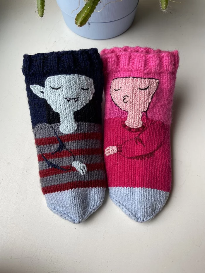 Bubblegum and Marceline - My, Knitting, Needlework without process, Knitting, Embroidery, Adventure Time, Marceline, Bubble gum, Love, Video, Longpost, Princess bubblegum