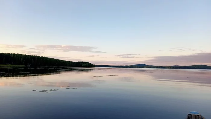 Evening dawn - My, Nature, Lake, Ural, Evening, Longpost