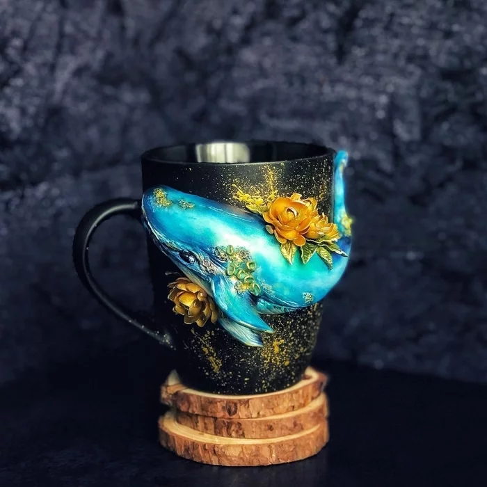 Mug Whale - Кружки, Handmade, Art, Ocean, Creation, Polymer clay, Longpost