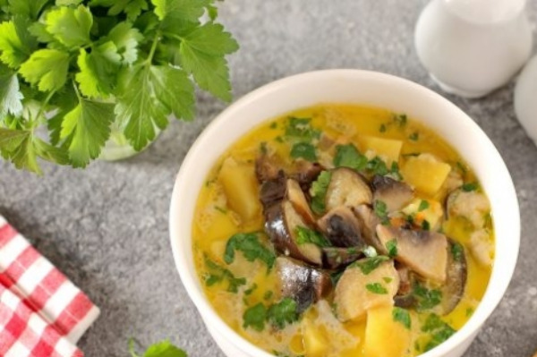 Mushroom soup with eggplant in milk - Mushroom soup, Soup, Recipe, Cooking, Food, Mushrooms, Eggplant