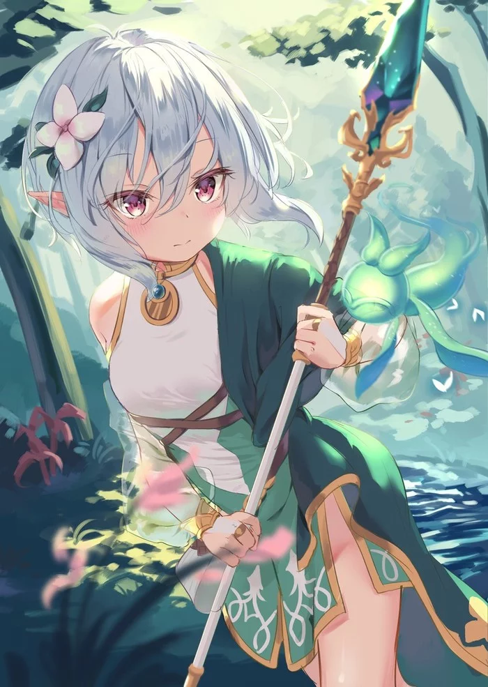 Anime Art - Anime, Anime art, Princess Connect! Re: Dive, Kokkoro, Elves