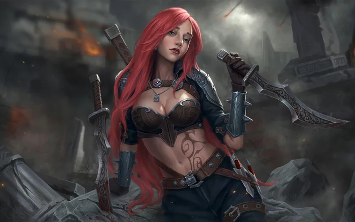 Katarina - Katarina, League of Legends, Арт, Игры, Девушки, Длиннопост