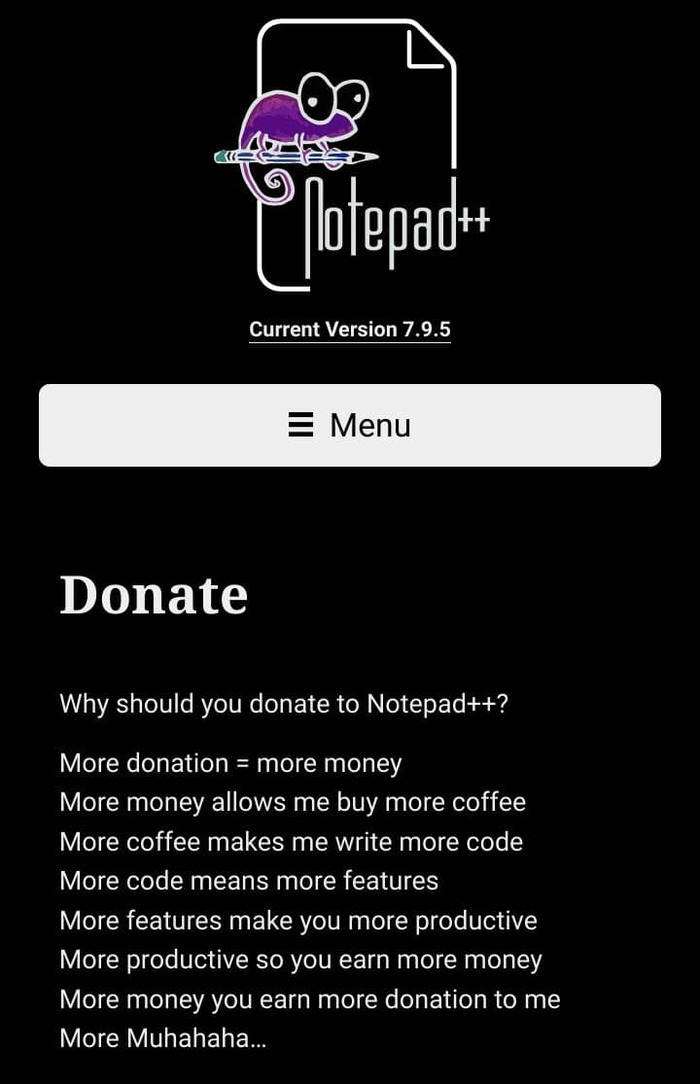 Донат для Notepad++