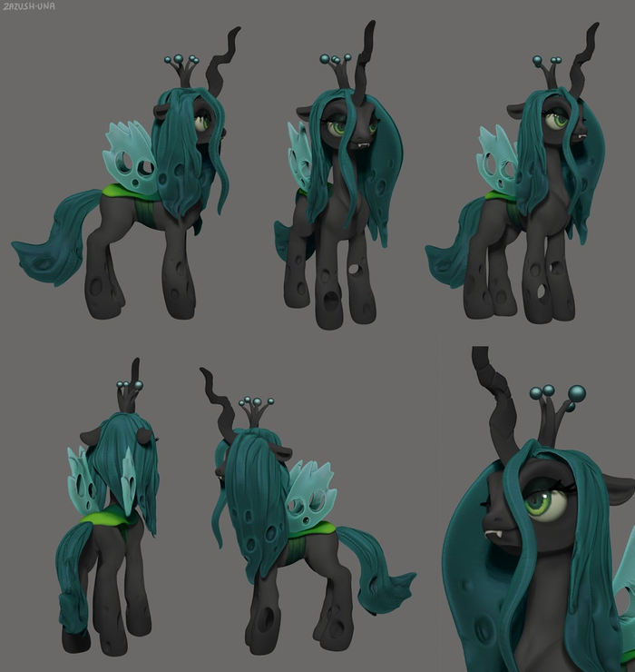   My Little Pony, Queen Chrysalis, 3D, Zazush-una