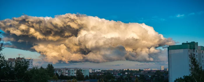 In Bobruisk... - My, Weather, Sky, Bobruisk, Nikon, View from the window, The photo, Clouds, Longpost