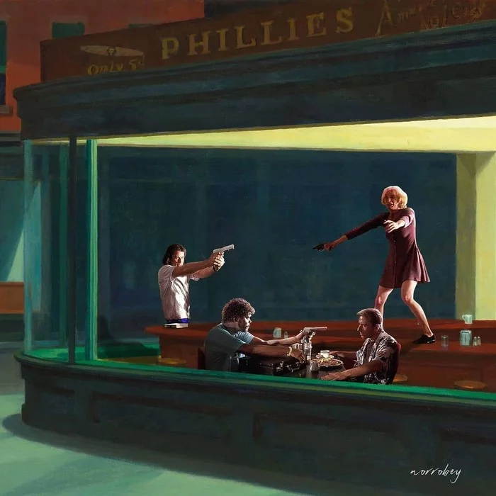 When I decided to eat - Pulp Fiction, Art, John Travolta, Samuel L Jackson, Quentin Tarantino, Edward Hopper, Midnighters, Crossover, , Tim Roth, 