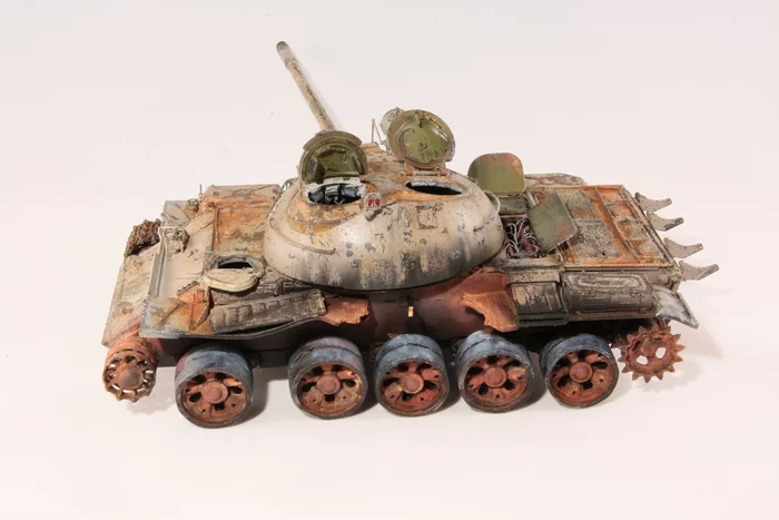 desert monster - My, Stand modeling, Tanks, BTT, Rust, T-55, Airbrush, Desert, Longpost