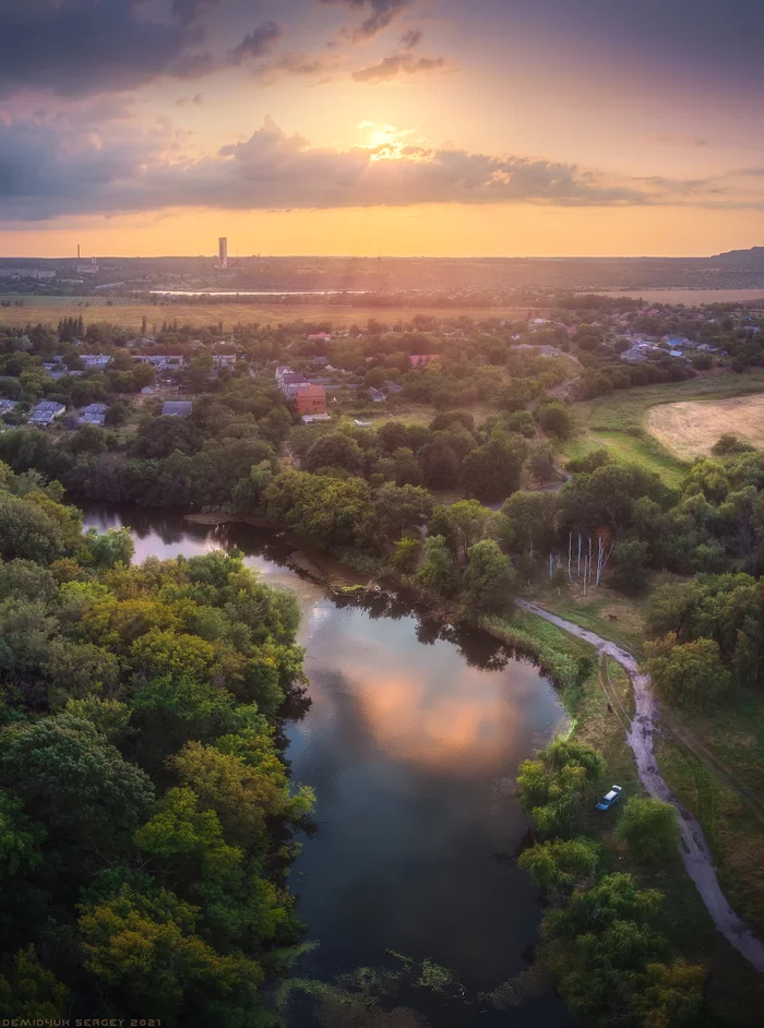 But it's almost autumn - My, The photo, Landscape, The park, Height, Sunset, River, Dji, Krivoy Rog