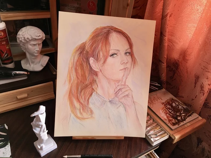 Singer Maxim drew - My, Art, Portrait, Colour pencils, Show Business, Artist, The singers, Redheads, Girls, , Paper, Longpost