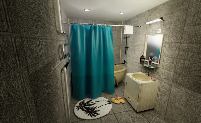 Blender. - My, 3D, Bathroom, Interior, Render, Blender, Blender