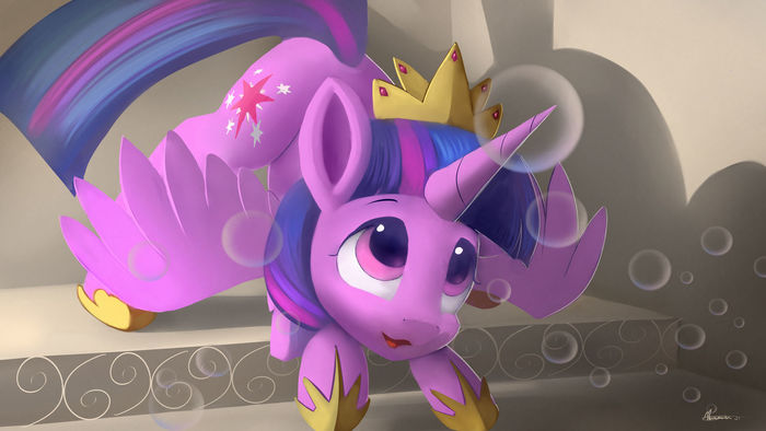 Princess of Friendship and Bubbles - My little pony, Art, Fan art, PonyArt, Twilight sparkle, Auroriia, Jackochallenge