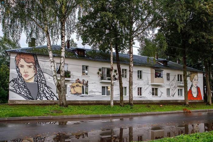 Fresh murals in Staraya Russa - My, Mural, Staraya Russa, Longpost