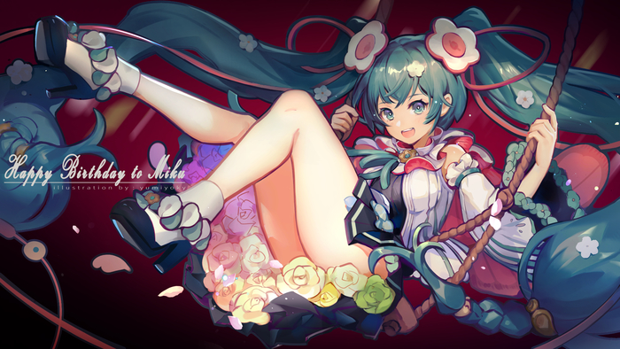 Happy Birthday to Miku , Anime Art, Vocaloid, Hatsune Miku,   ,  