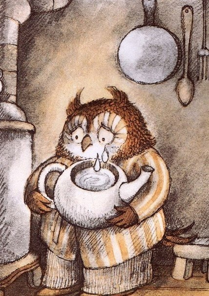 Owl at home - Art, Drawing, Illustrations, Children's literature, Owl, Longpost