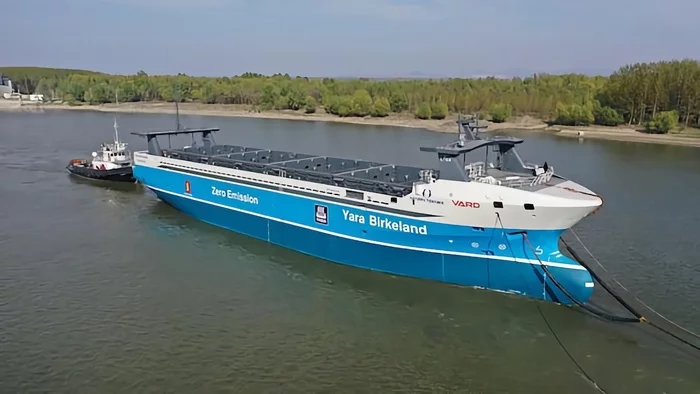 First crewless electric freighter - Vessel, Without people, Battery, Electricity, Interesting, Longpost, Technics, Technologies