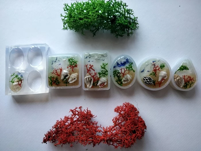 Epoxy. - My, Epoxy resin, Sea, Seashells, Dried flowers, Longpost, Needlework without process