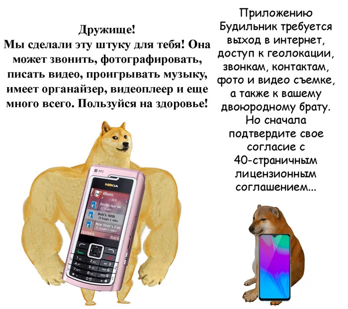 Но сначала посмотрите рекламу - Doge, Nokia, Мобильные телефоны, Сбор данных, Конфиденциальность, Капитализм, Технологии, Мемы, , Слежка, Картинка с текстом