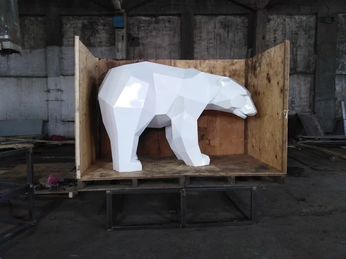 Sending polar bears. - My, Polar bear, Welding, Handmade, Art, Papercraft, Needlework without process