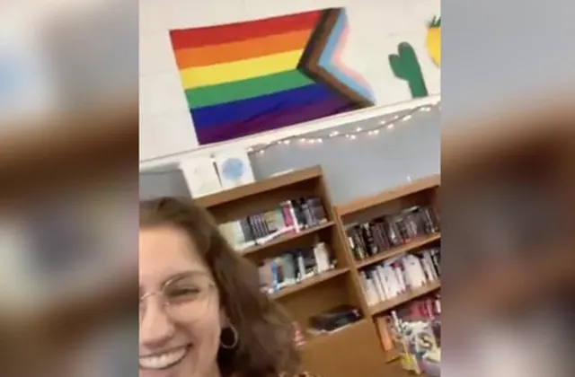 A rainbow flag flew over the classroom for a short time. - LGBT, USA, Teacher, Dismissal, Flag, Children, Propaganda, School