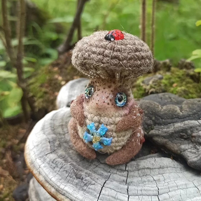 Little Forest Keeper - My, Author's toy, Interior toy, Mushrooms, Amigurumi, Crochet, Knitted toys, Milota, The keepers, , Fairy forest, Fairy world, Video, Longpost