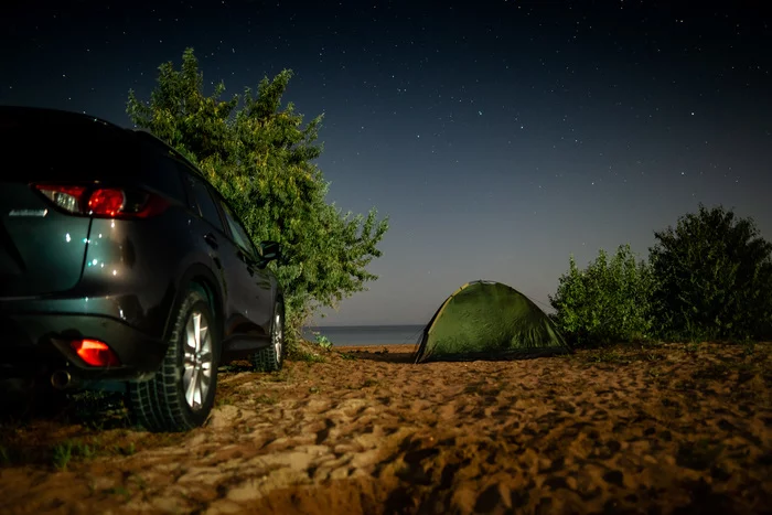 Crimea, night sky - My, Crimea, The photo, Night, Sky, Tent, Camping