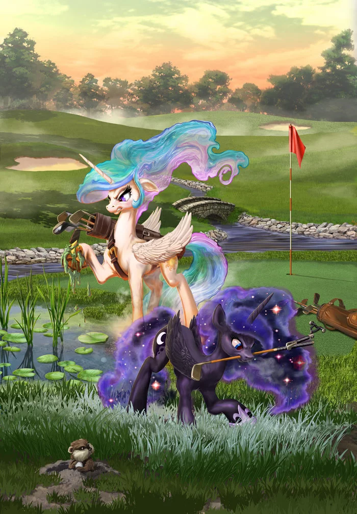 Golf - My little pony, Princess luna, Princess celestia, Harwicks-Art