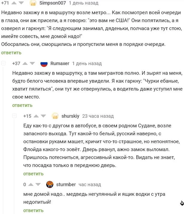 Мне домой надо, медведь не гуляный... - Комментарии на Пикабу, Скриншот, Кот, Лампа, Диванные войска, Сарказм, Мигранты