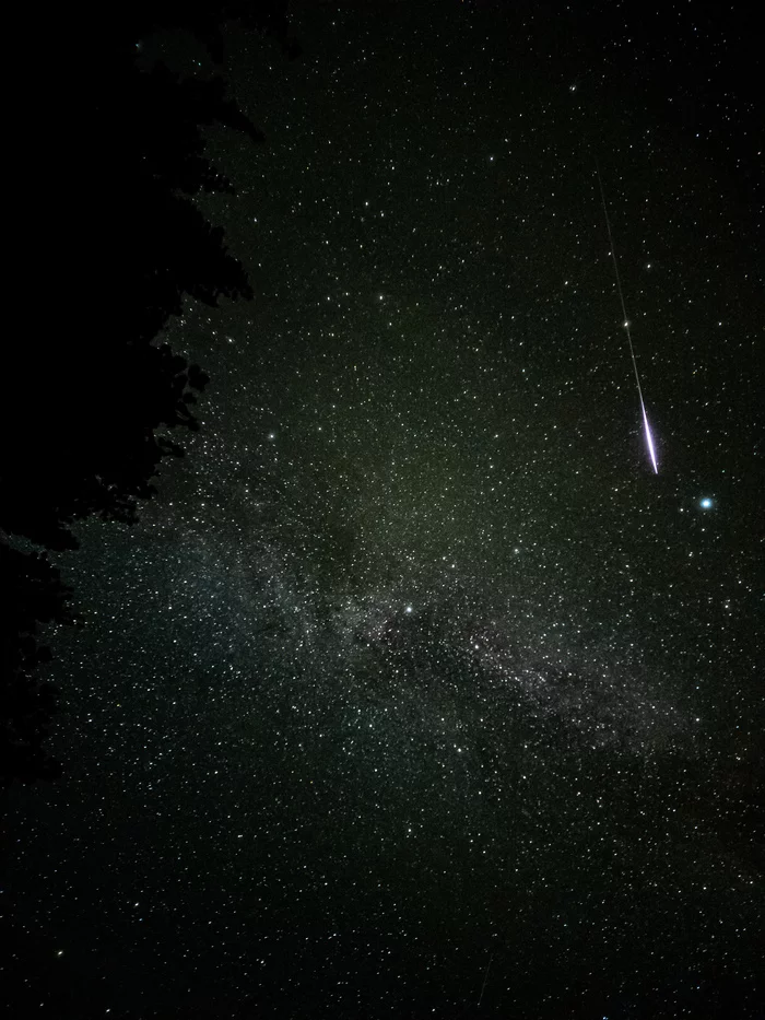 purple meteor - My, Milky Way, Meteorite, Bolide, Astrophoto